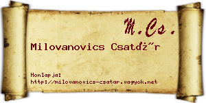 Milovanovics Csatár névjegykártya